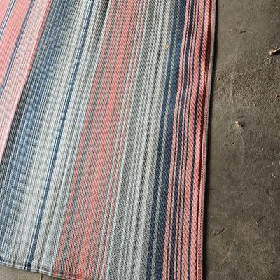 Pink stripe Outdoor area rug 80" x 60"