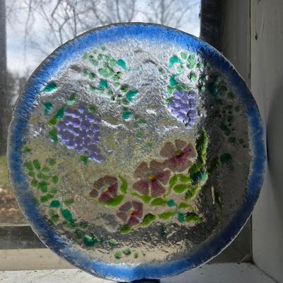 Flowering grapes plate 11" diameter By Susan Organ