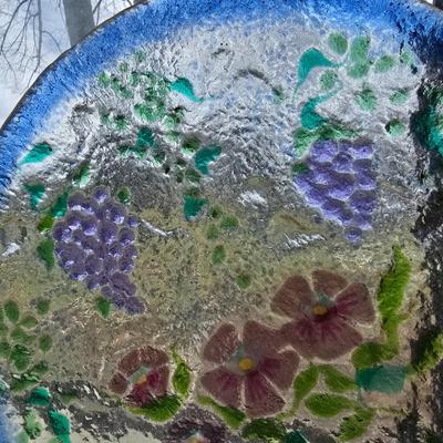 Flowering grapes plate 11" diameter By Susan Organ
