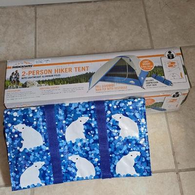 Brand new Ridgeway Kelty 2-person hiker tent with lightweight Aluminum poles and a cooler bag