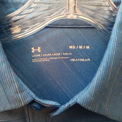 MEN'S GOLF SHIRTS (MEDIUM) AND BOOKS ON GOLF