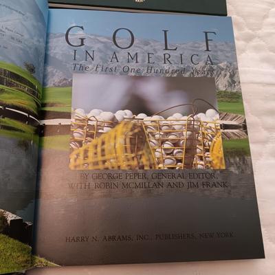 MEN'S GOLF SHIRTS (MEDIUM) AND BOOKS ON GOLF
