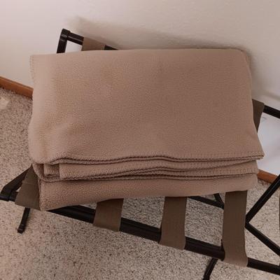 FOLDING LUGGAGE RACK, THROW BLANKET, AND COMPACT IRONING BOARDS