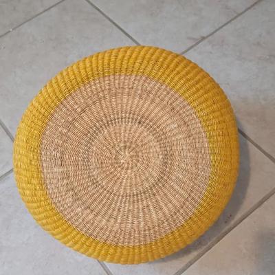 Large woven village basket / Bolga basket and a newer style rectangle storage basket