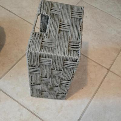 Large woven village basket / Bolga basket and a newer style rectangle storage basket