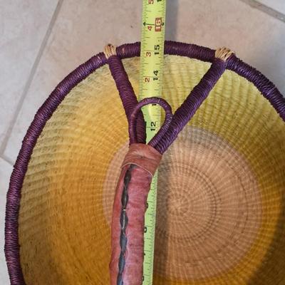 Large woven village basket / Bolga basket and a newer style rectangle storage basket