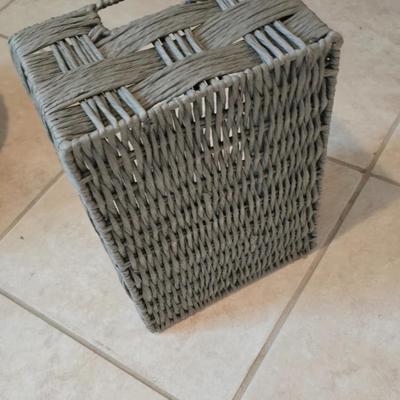 Large woven village basket / Bolga basket and a newer style rectangle storage basket