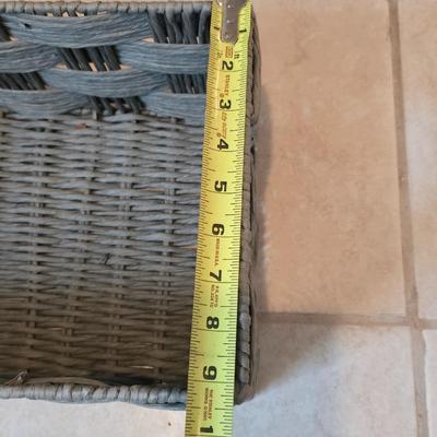 Large woven village basket / Bolga basket and a newer style rectangle storage basket