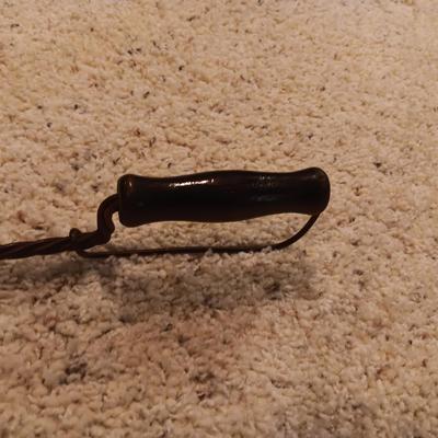 ANTIQUE RUG BEATER AND CURLING IRON