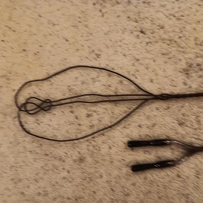 ANTIQUE RUG BEATER AND CURLING IRON