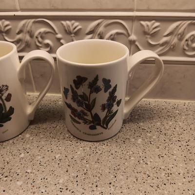 PORTMEIRION SUSAN WILLIAMS-ELLIS BOTANIC GARDEN COFFEE MUGS, SMALL BOWLS AND PLATTER