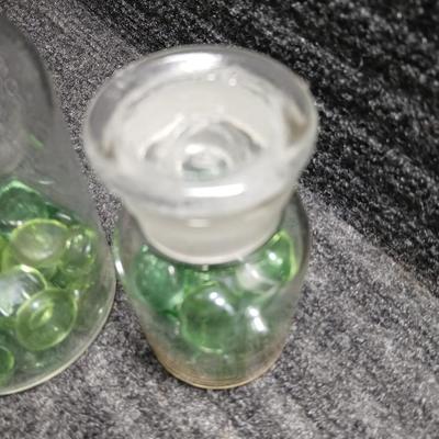 Two vintage Apothecary / scientific chemistry jars with Glass Stoppers