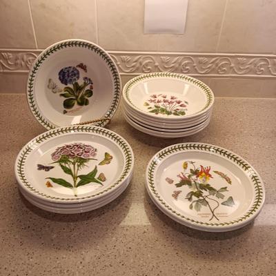6 SALAD PLATES & 8 BOWLS PORTMEIRION BOTANIC GARDEN