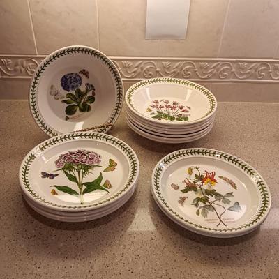 6 SALAD PLATES & 8 BOWLS PORTMEIRION BOTANIC GARDEN
