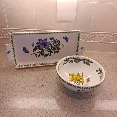 PORTMEIRION BOTANIC GARDEN SERVING BOWL AND PLATTER