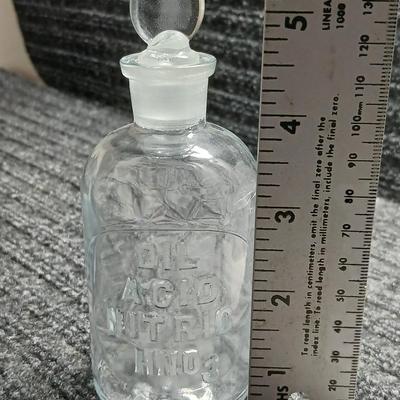 Antique DIL ACID NITRIC HNO3 Apothecary Bottle with Glass Stopper