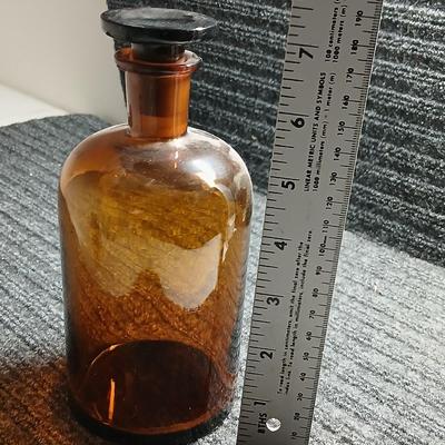 Amber Glass Narrow Mouth Serum Reagent Bottle w/ Stopper