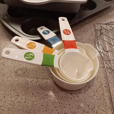 BAKEWARE AND A KITCHENAID HAND MIXER