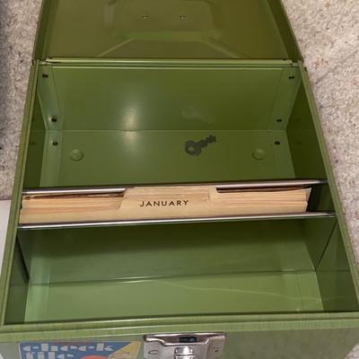 NICE DESK ORGANIZER, LOCK BOX W/KEY, & OTHER OFFICE SUPPLIES