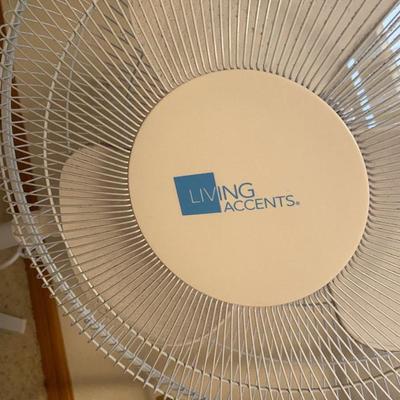 LAUNDRY DRYING RACK, OSCILLATING FAN AND PRETTY OVAL TABLECLOTH