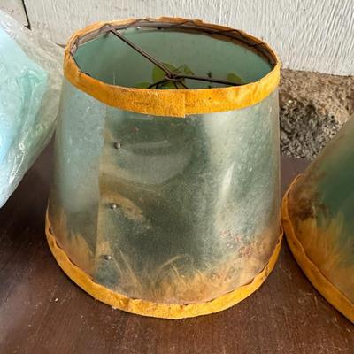 Lot of 1940 Van Briggle Blue Butterfly Lamp with Original Shade