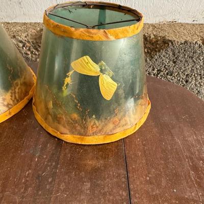 Lot of 1940 Van Briggle Blue Butterfly Lamp with Original Shade