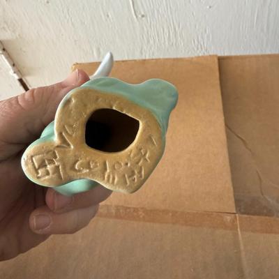 SET OF 2 VAN BRIGGLE POTTERY TURQUOISE CATS / KITTENS Vintage Colorado Springs
