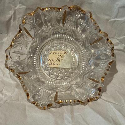 1985 German Lead Crystal Footed Butterfly Dish
