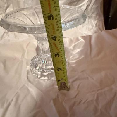 Crystal Footed Pillar Candle Holder Pedestal