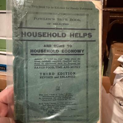 Vtg PB, Fowler's Blue Book of Selected Household Helps by A. L. Fowler, 1925