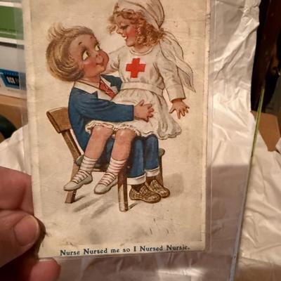 WWI Patriotic Children as Injured Soldier & Nurse Poem 