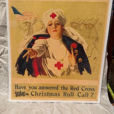 WWI Red Cross Christmas Roll Call Poster