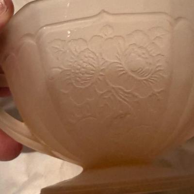 Pink Frosted Depression Glass Lot