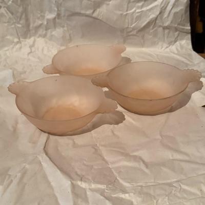 Pink Frosted Depression Glass Lot