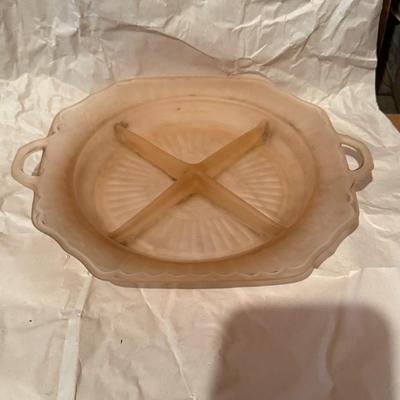 Pink Frosted Depression Glass Lot