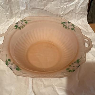 Pink Frosted Depression Glass Lot