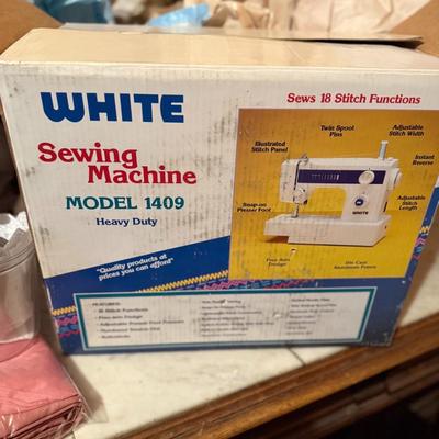 White Sewing Machine w/ Power Cord And Foot Pedal Model Number 1409
