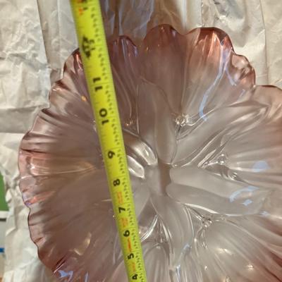 MIKASA TULIPS SATIN PLATTER SERVING TRAY 13.25" SHALLOW BOWL CENTERPIECE