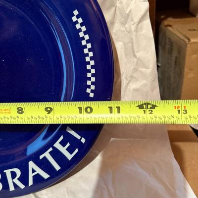 VTG Pampered Chef "This Is Your Day Celebrate!" Cobalt Blue Birthday Plate 10.5”