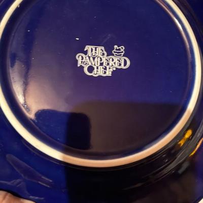 VTG Pampered Chef "This Is Your Day Celebrate!" Cobalt Blue Birthday Plate 10.5”