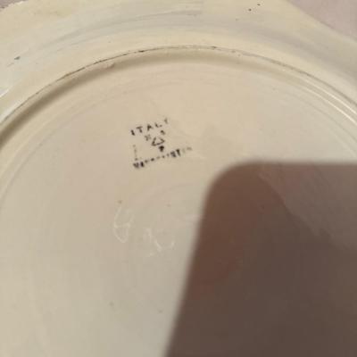 Vintage Vibrant Hand Painted in Italy Majolica Nove Rose Square Plate