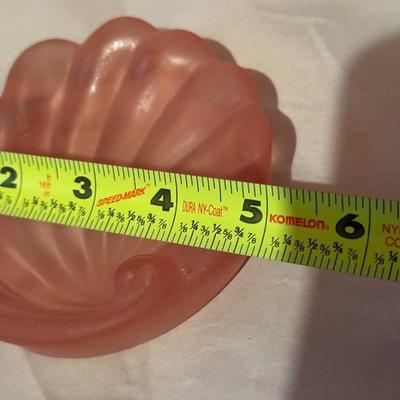 Dresser Vanity Set Pink Frosted Glass Piece