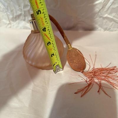 Dresser Vanity Set Pink Frosted Glass Piece