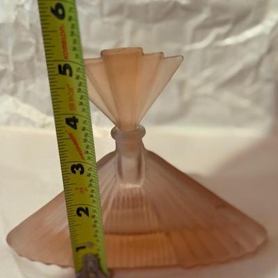 Dresser Vanity Set Pink Frosted Glass Piece