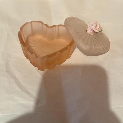 Dresser Vanity Set Pink Frosted Glass Piece