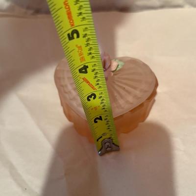 Dresser Vanity Set Pink Frosted Glass Piece