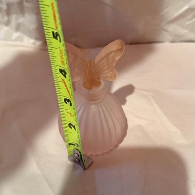 Dresser Vanity Set Pink Frosted Glass Piece