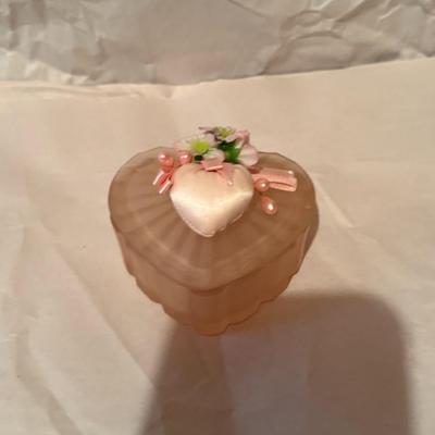 Dresser Vanity Set Pink Frosted Glass Piece