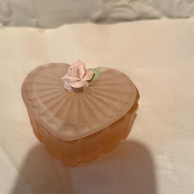 Dresser Vanity Set Pink Frosted Glass Piece