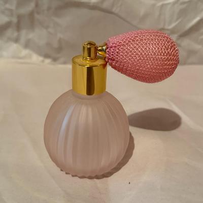 Dresser Vanity Set Pink Frosted Glass Piece